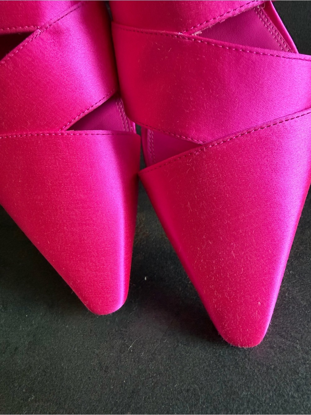 🔥 NWOB Kate Spade Hot Pink Satin Bow Slingback Flats - Size 6.5 (Fits like 7)